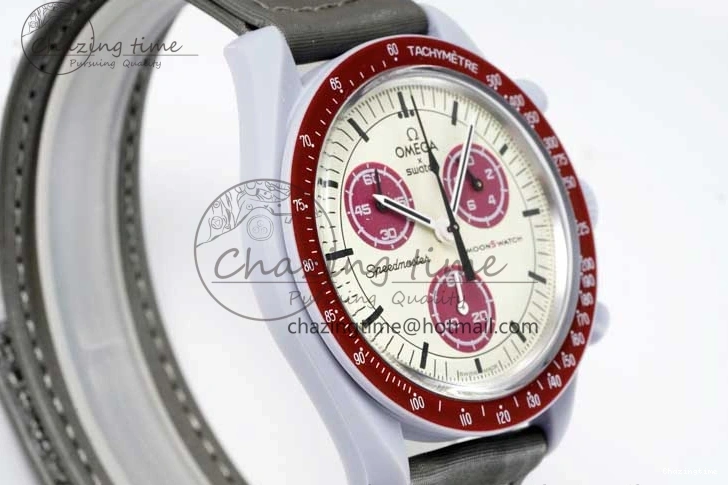 1229 Speedmaster Misson To Pluto 1:1 Best Edition Gray Dial On Nylon Strap Quartz TravelReady 7858